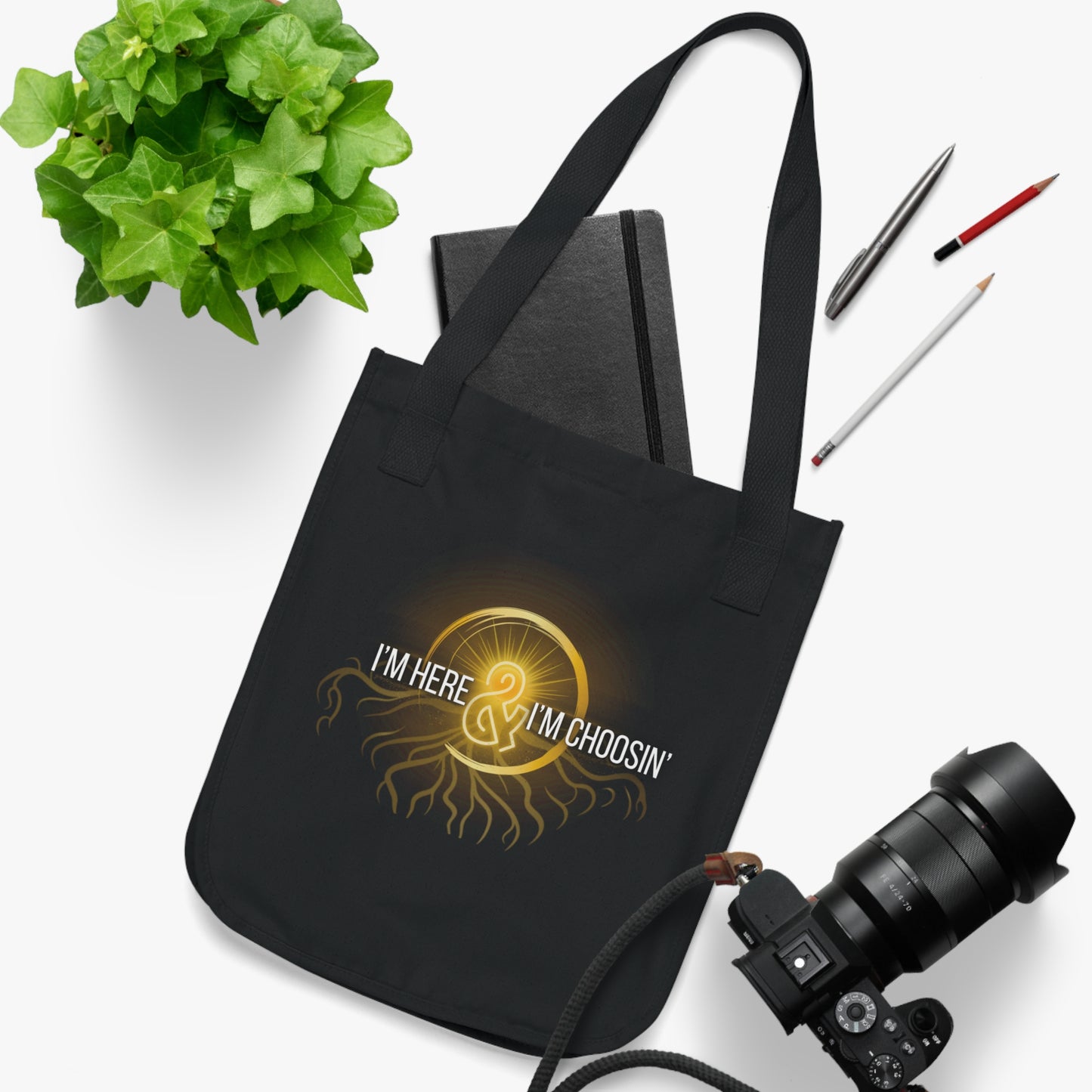 Canvas Tote Bag - Inspirational Here & Choosin'/Embody thy light