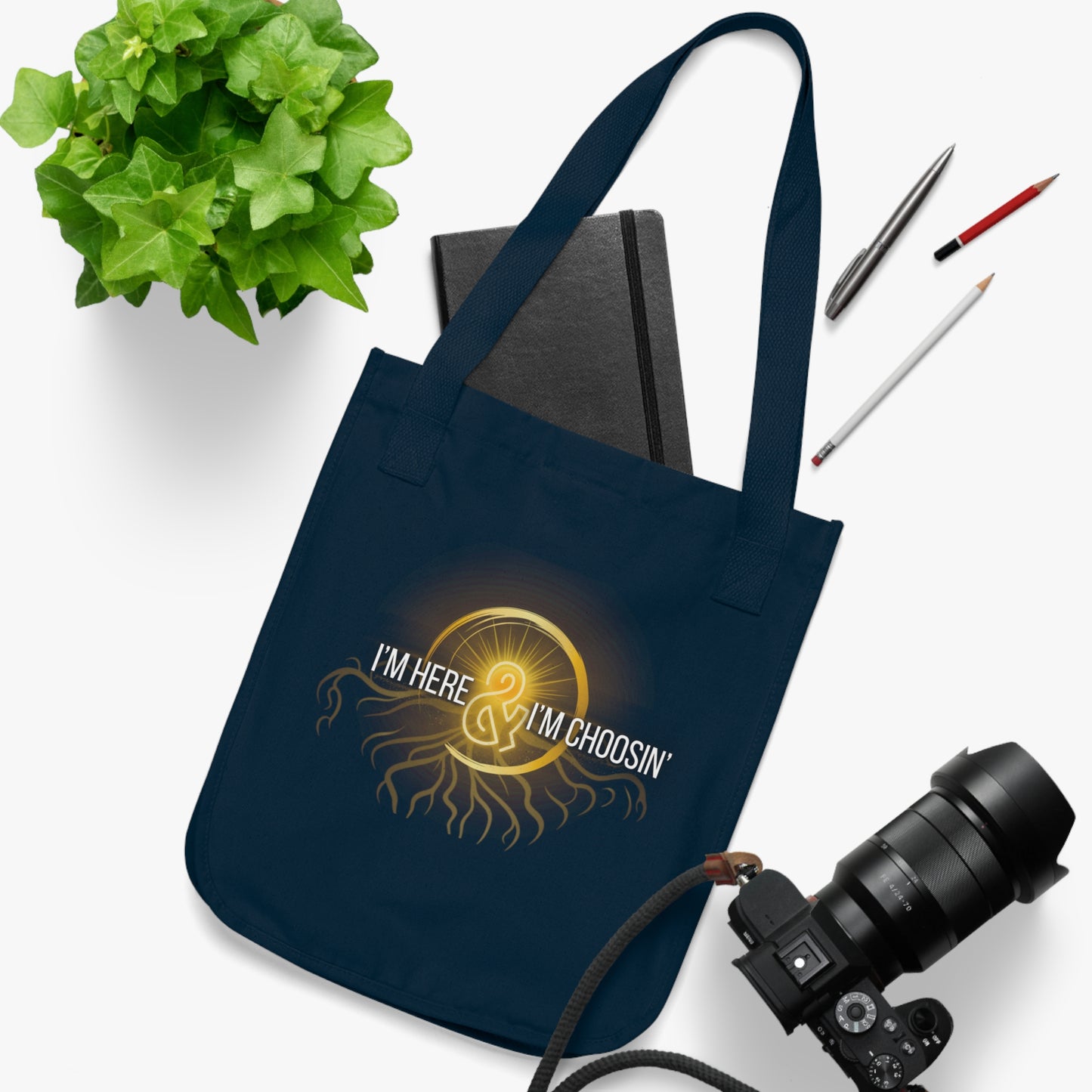 Canvas Tote Bag - Inspirational Here & Choosin'/Embody thy light