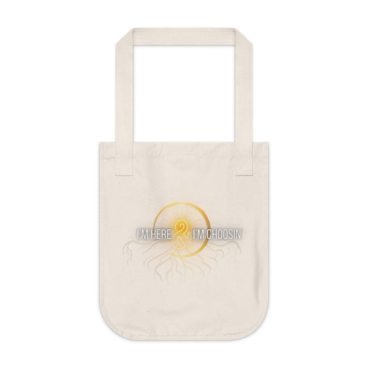 Canvas Tote Bag - Inspirational Here & Choosin'/Embody thy light